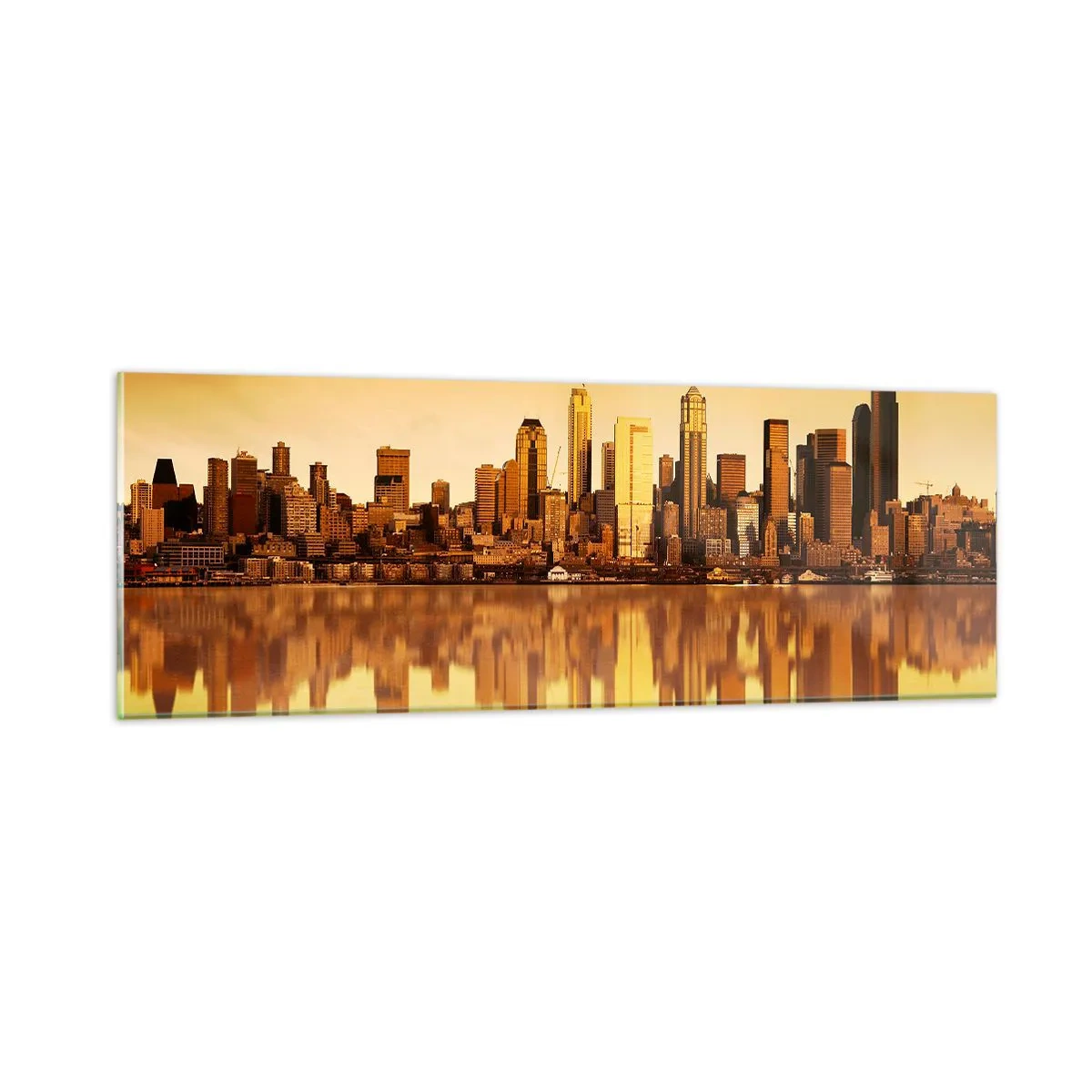 Quadro em vidro - Silêncio da metrópole - 90x30 cm