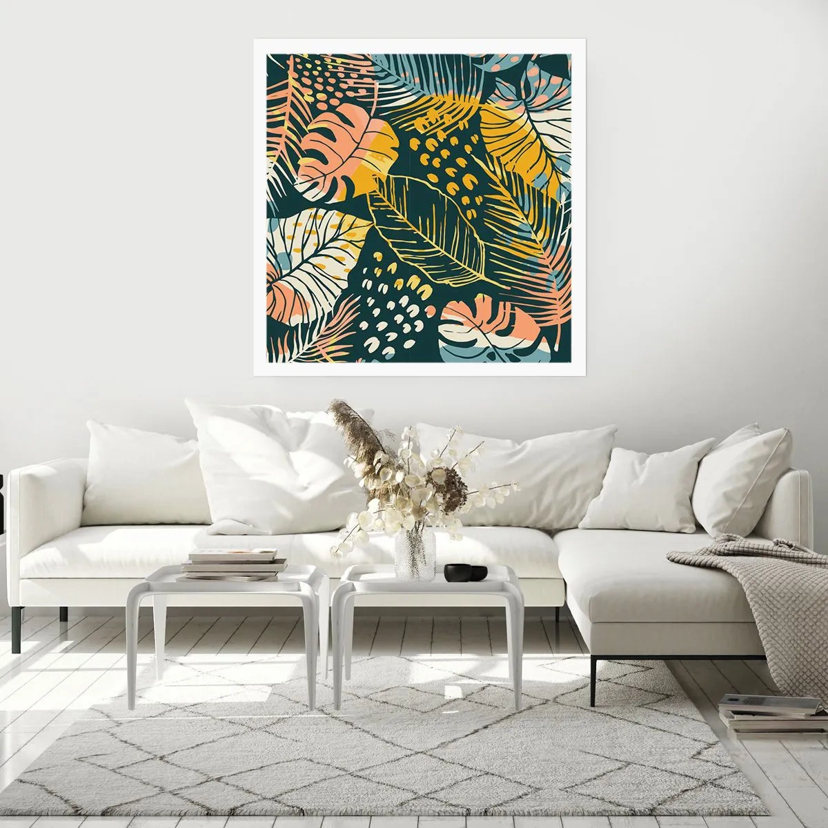 Pôster - Fantasia de folhas - 60x60 cm