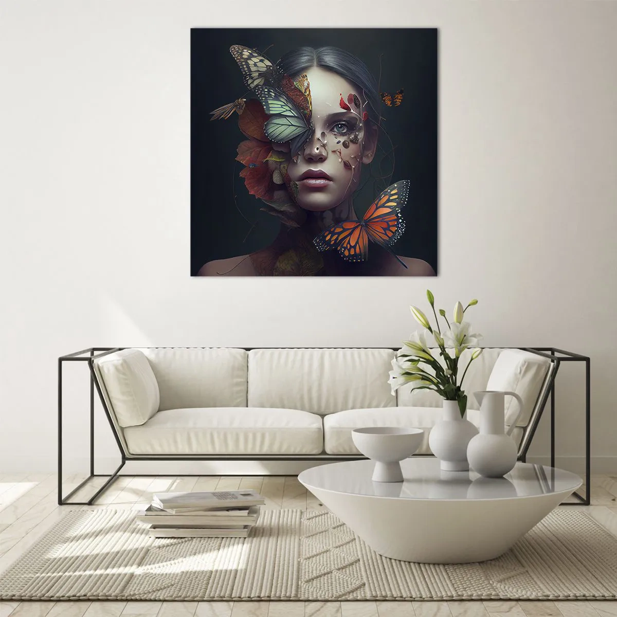 Quadro em vidro - Uma metamorfose maravilhosa - 50x50 cm