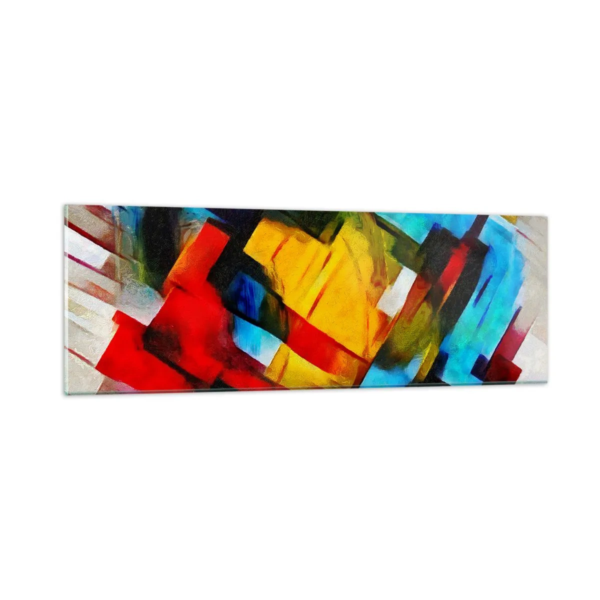 Quadro em vidro - Camadas multicoloridas - 90x30 cm
