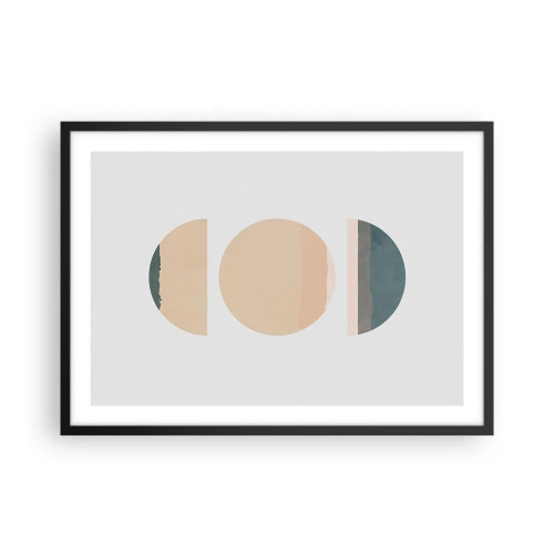 Pôster com moldura preta - Círculo entre círculos - 70x50 cm