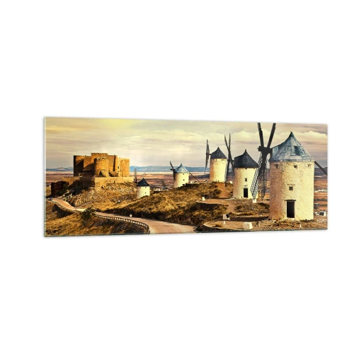 Quadro em vidro - Dom Quixote está prestes a aparecer - 140x50 cm