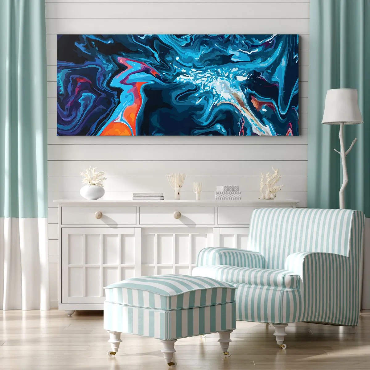 Quadro em tela - Viagem ao centro do céu - 100x40 cm