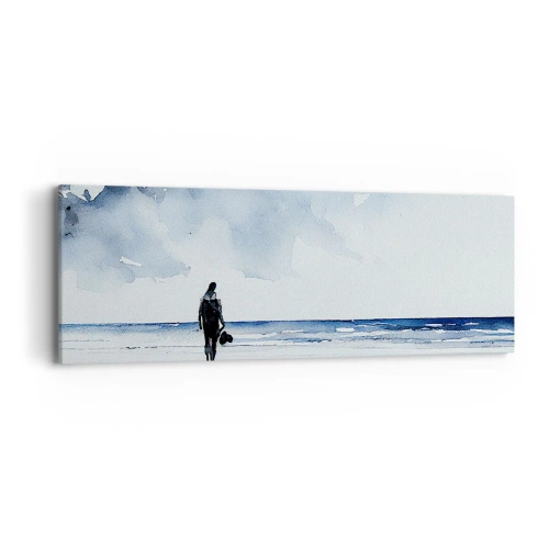 Quadro em tela - Conversa com o mar - 90x30 cm