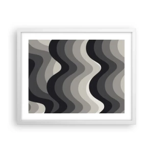 Pôster em moldura branca - Onda após onda - 50x40 cm