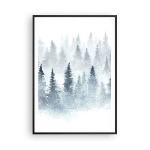 Pôster com moldura preta - Envolto no nevoeiro - 70x100 cm