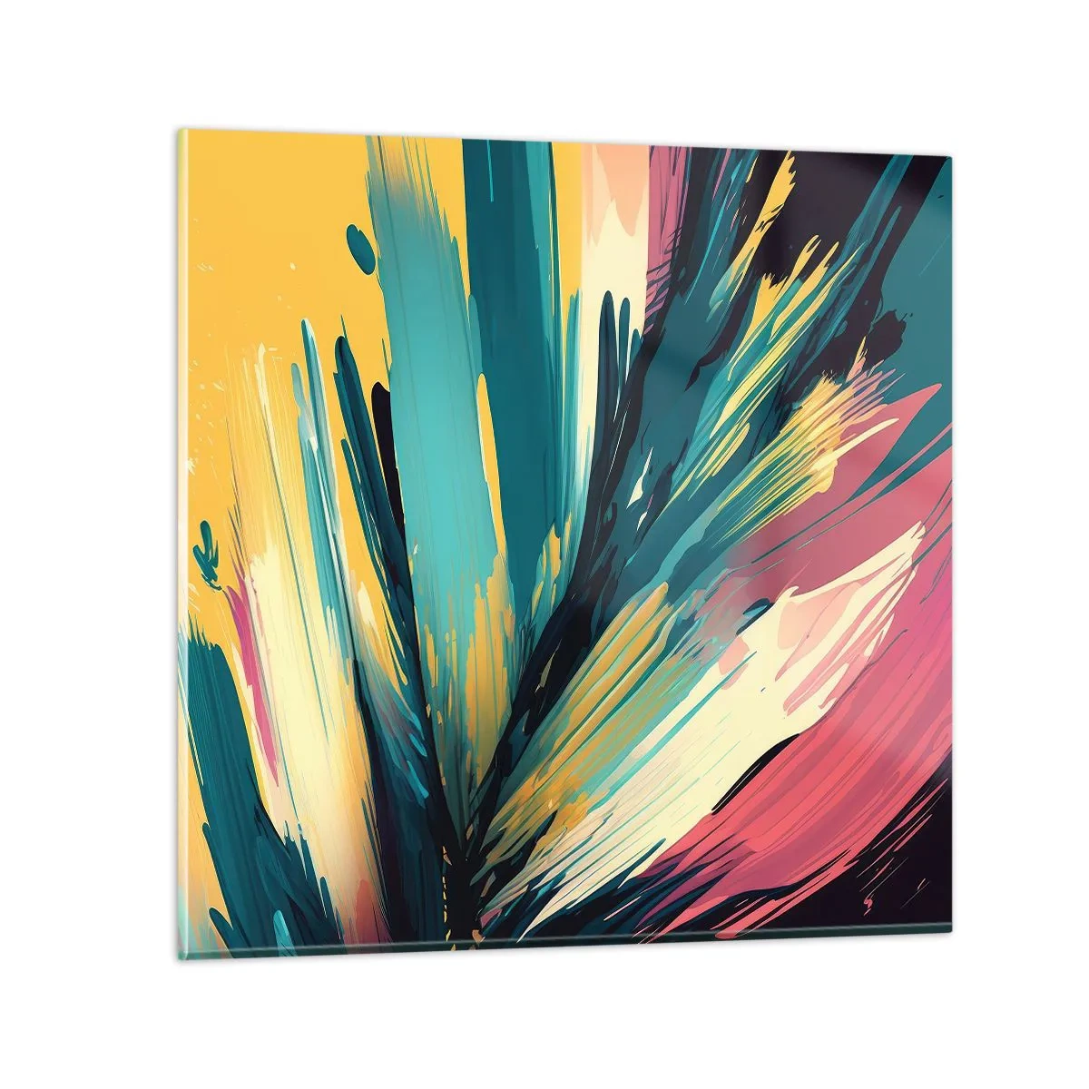 Quadro em vidro - Composição – uma explosão de alegria - 30x30 cm