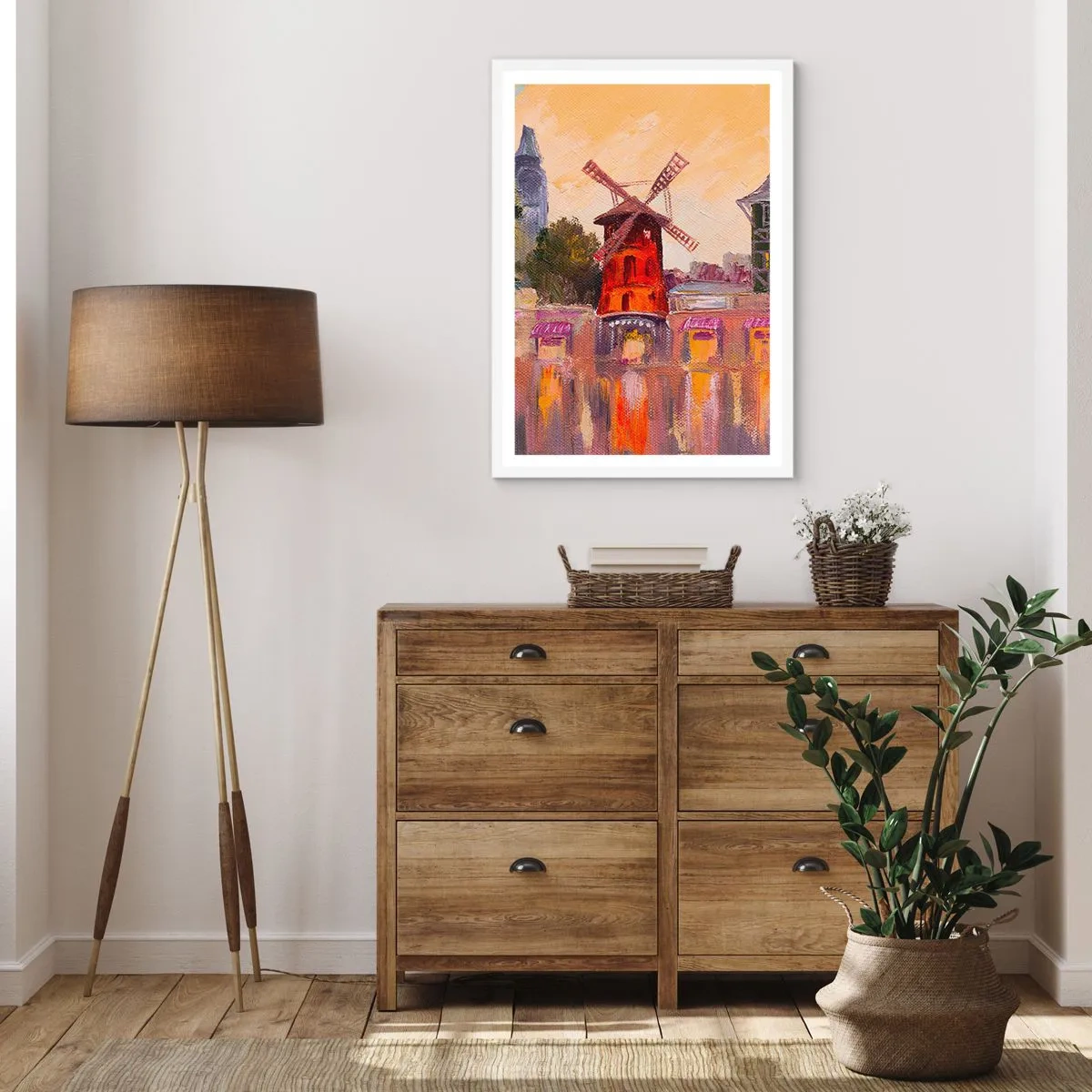 Pôster em moldura branca - Ícones parisienses – Moulin Rouge - 40x50 cm