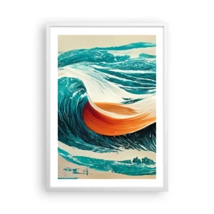 Pôster em moldura branca - O sonho de um surfista - 50x70 cm