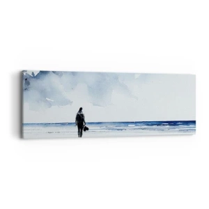 Quadro em tela - Conversa com o mar - 90x30 cm