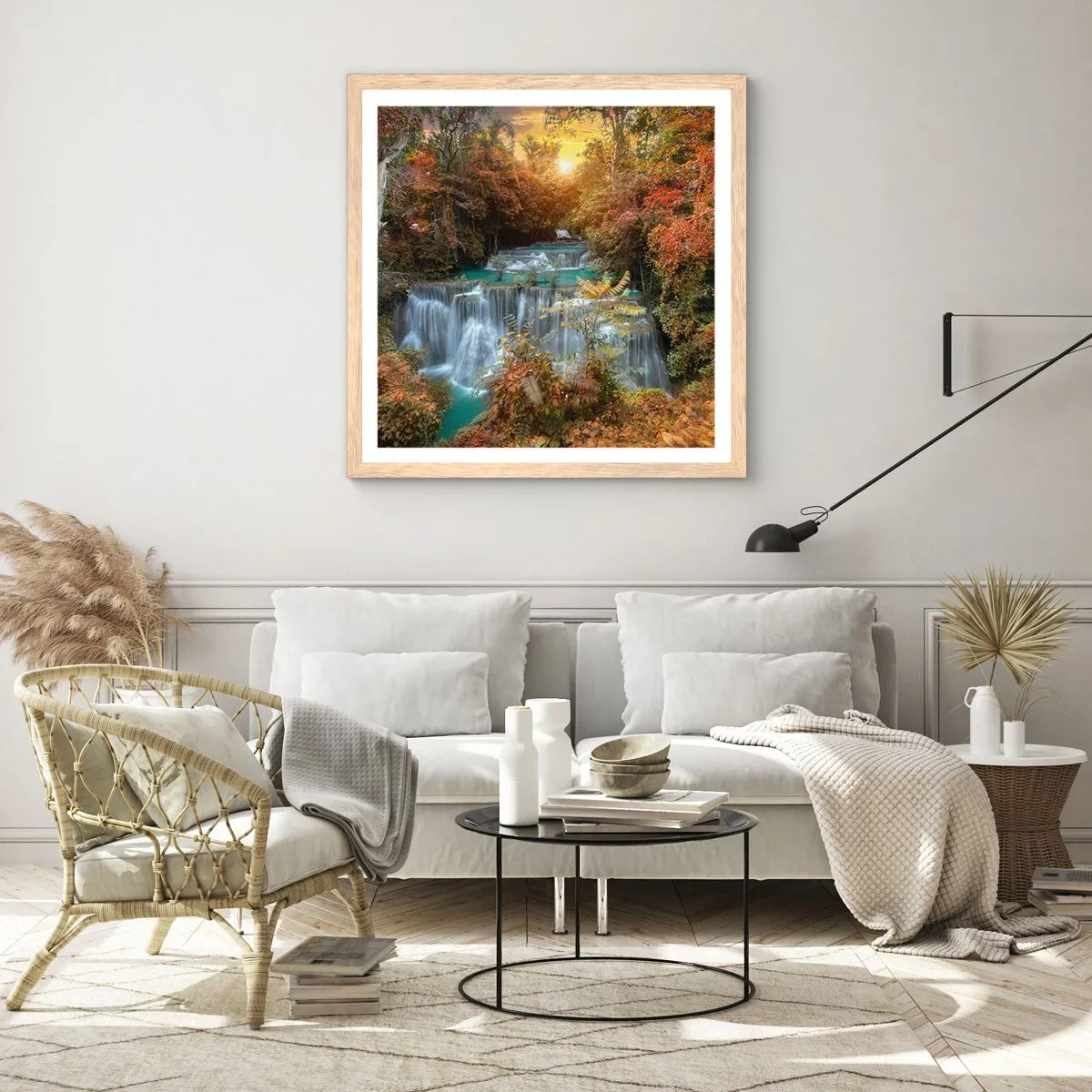 Pôster com moldura de carvalho claro - O tesouro escondido da floresta - 50x50 cm