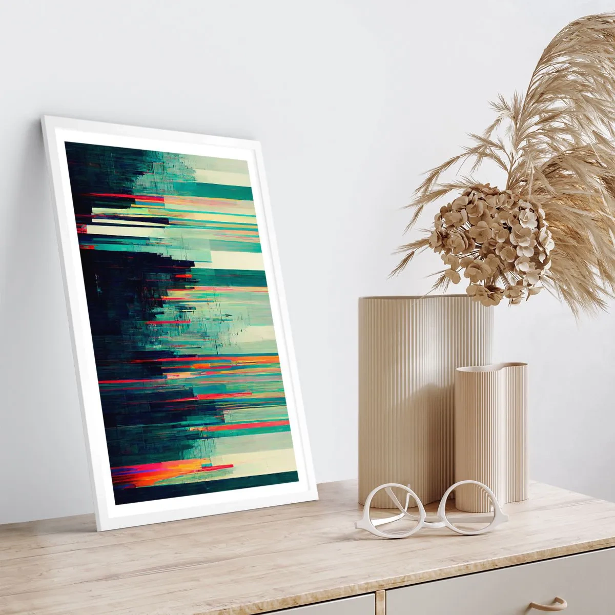 Pôster em moldura branca - Cidade futurista - 70x100 cm