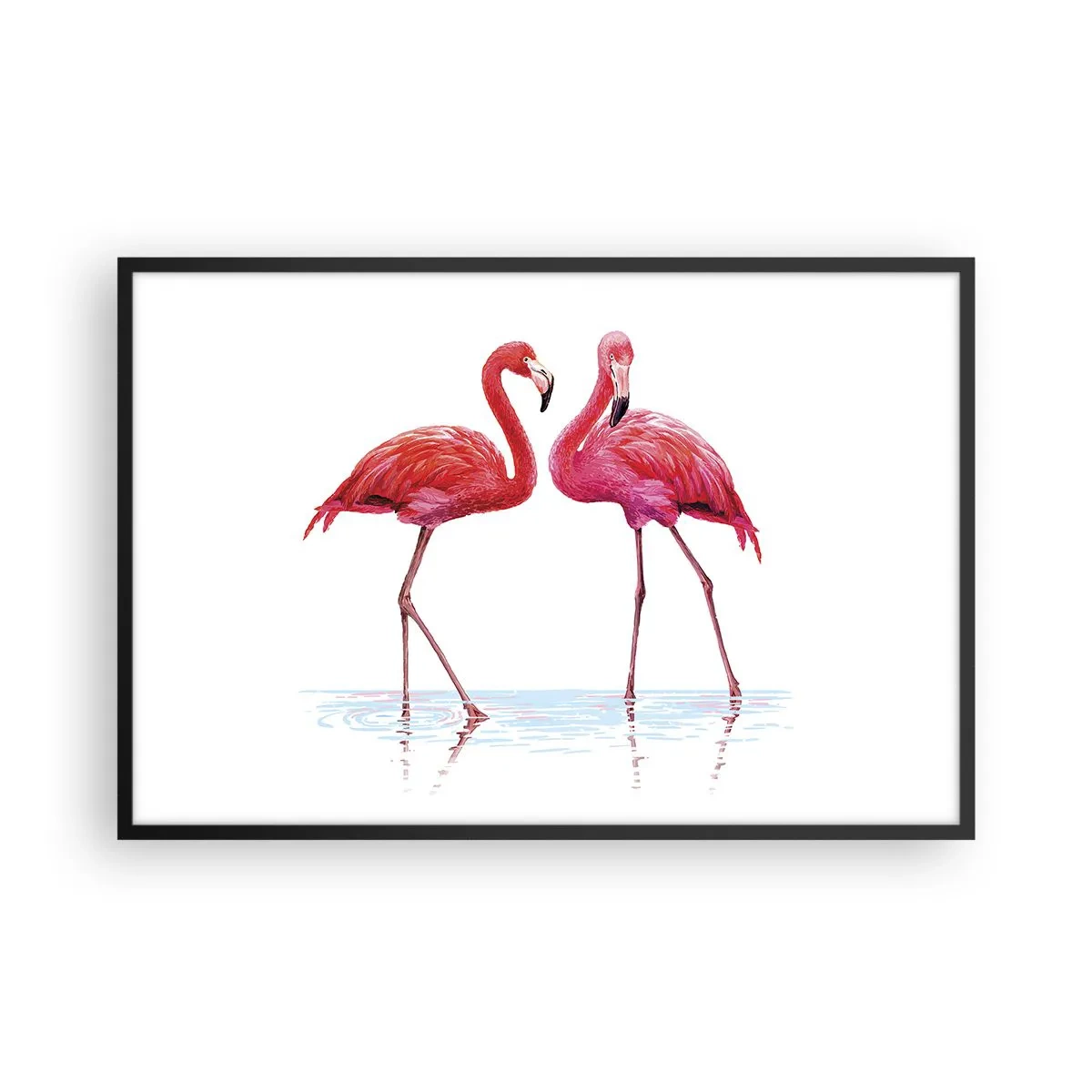 Pôster com moldura preta - Rosa randez-vous - 91x61 cm