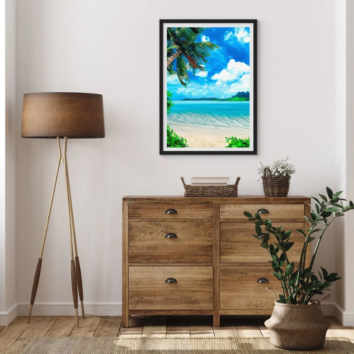 Pôster com moldura preta - O azul dos trópicos - 61x91 cm