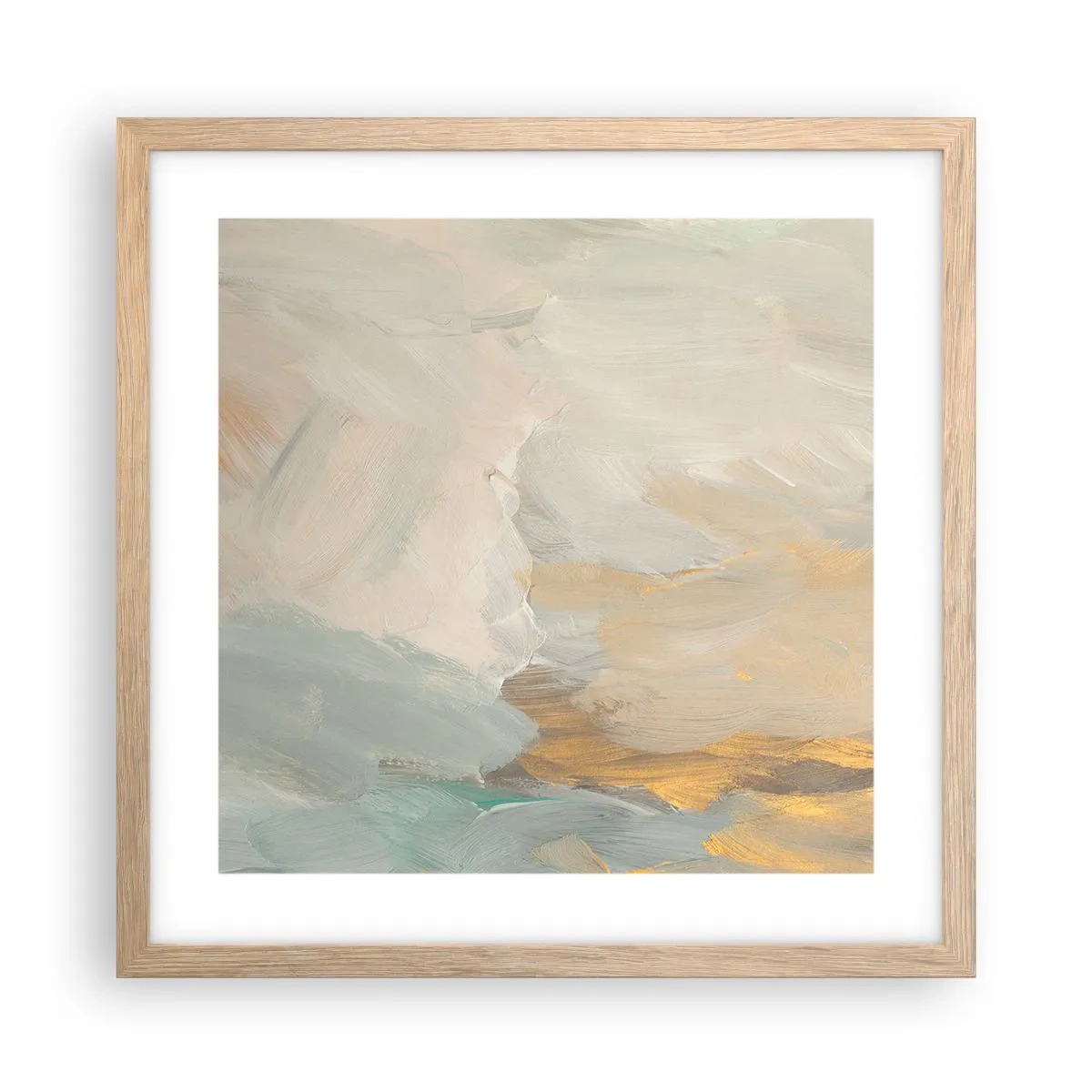 Pôster com moldura de carvalho claro - Abstração – a terra da gentileza - 40x40 cm