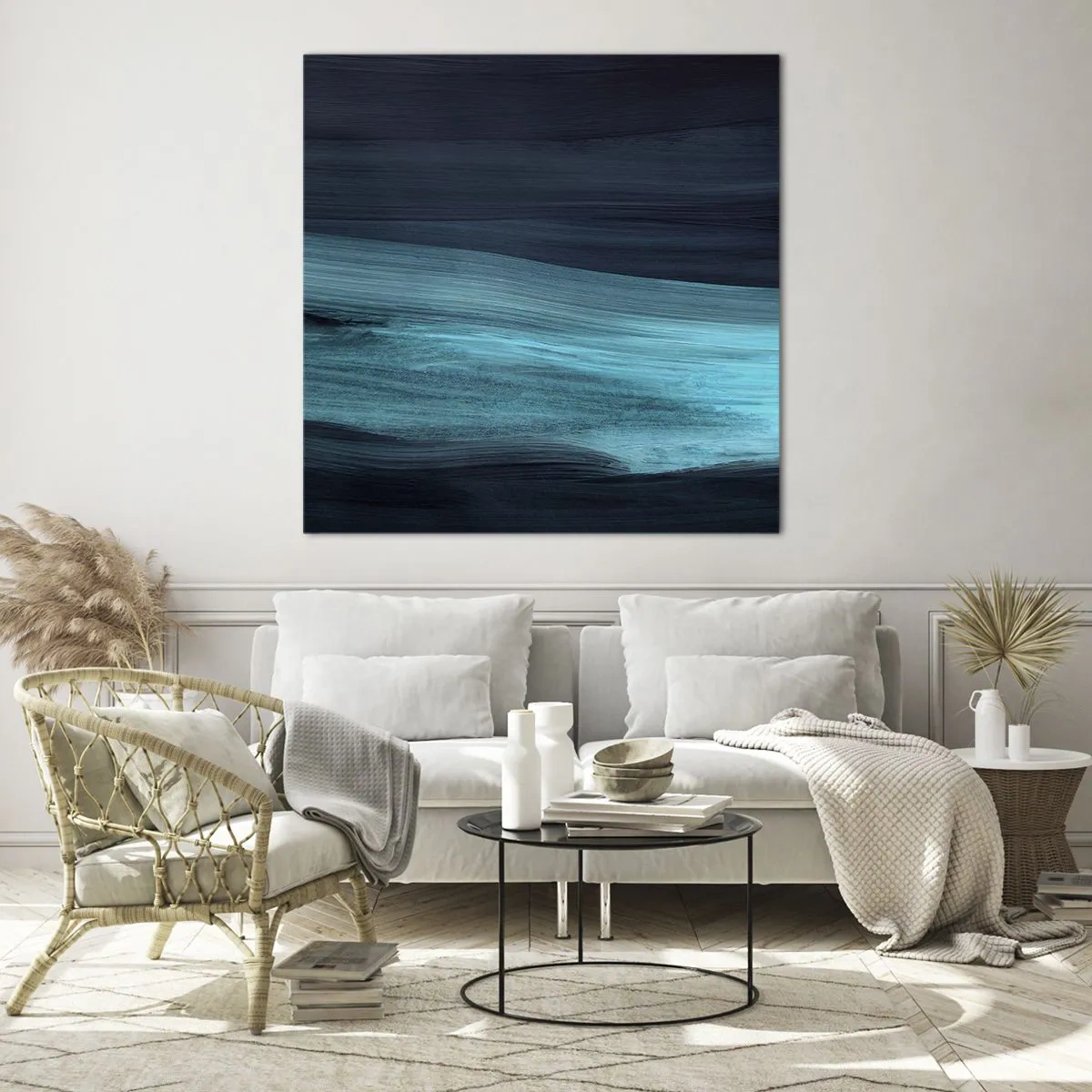 Quadro em vidro - Vá com o fluxo - 30x30 cm