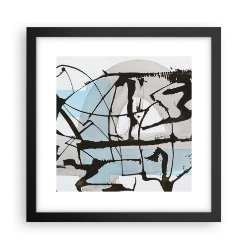 Pôster com moldura preta - Azul mesmo assim - 30x30 cm