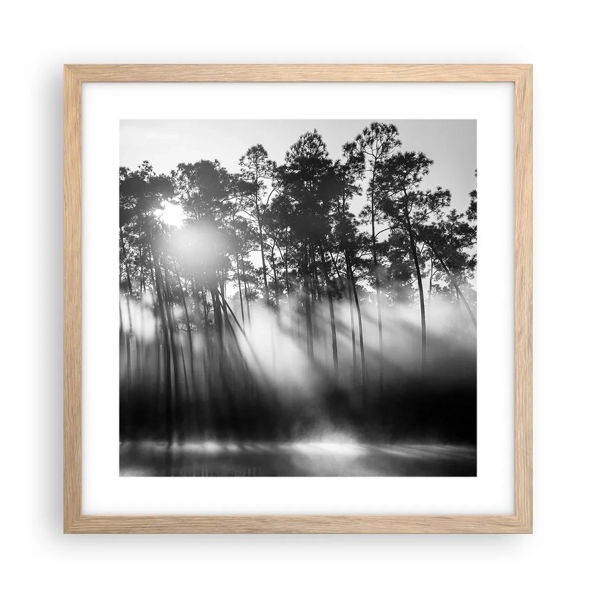 Pôster com moldura de carvalho claro - O sol imparável - 40x40 cm