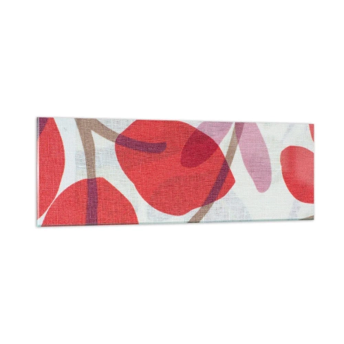 Quadro em vidro - Arranjo de flores em rosa - 90x30 cm