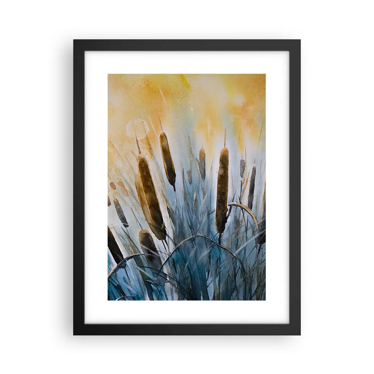 Pôster com moldura preta - O frio da água, o calor do sol - 30x40 cm