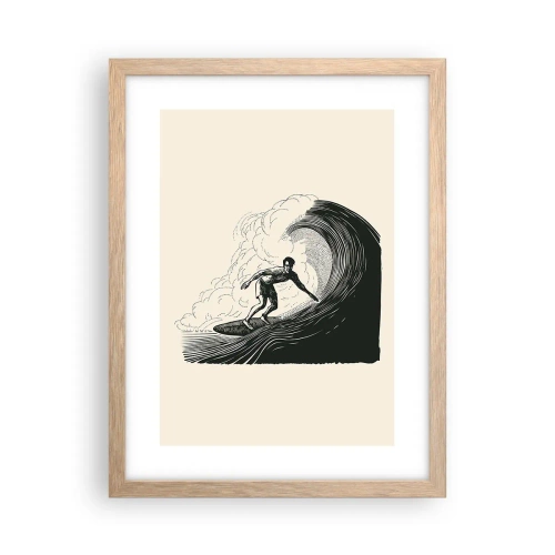 Pôster com moldura de carvalho claro - Rei da onda - 30x40 cm