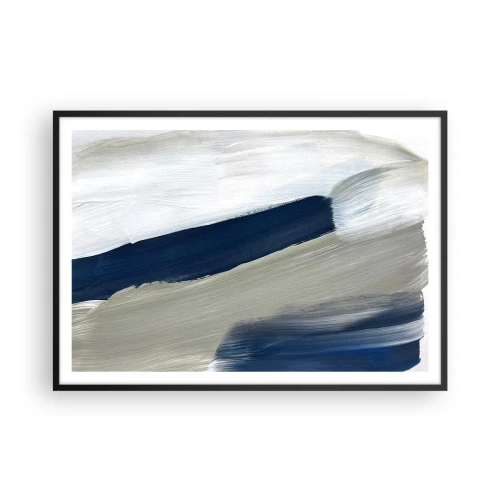 Pôster com moldura preta - Encontro com a brancura - 100x70 cm