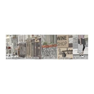 Amostra de papel de parede Premium Canvas - Alegrias urbanas - Arquitetura, Cidade, Paris - 100x30 cm