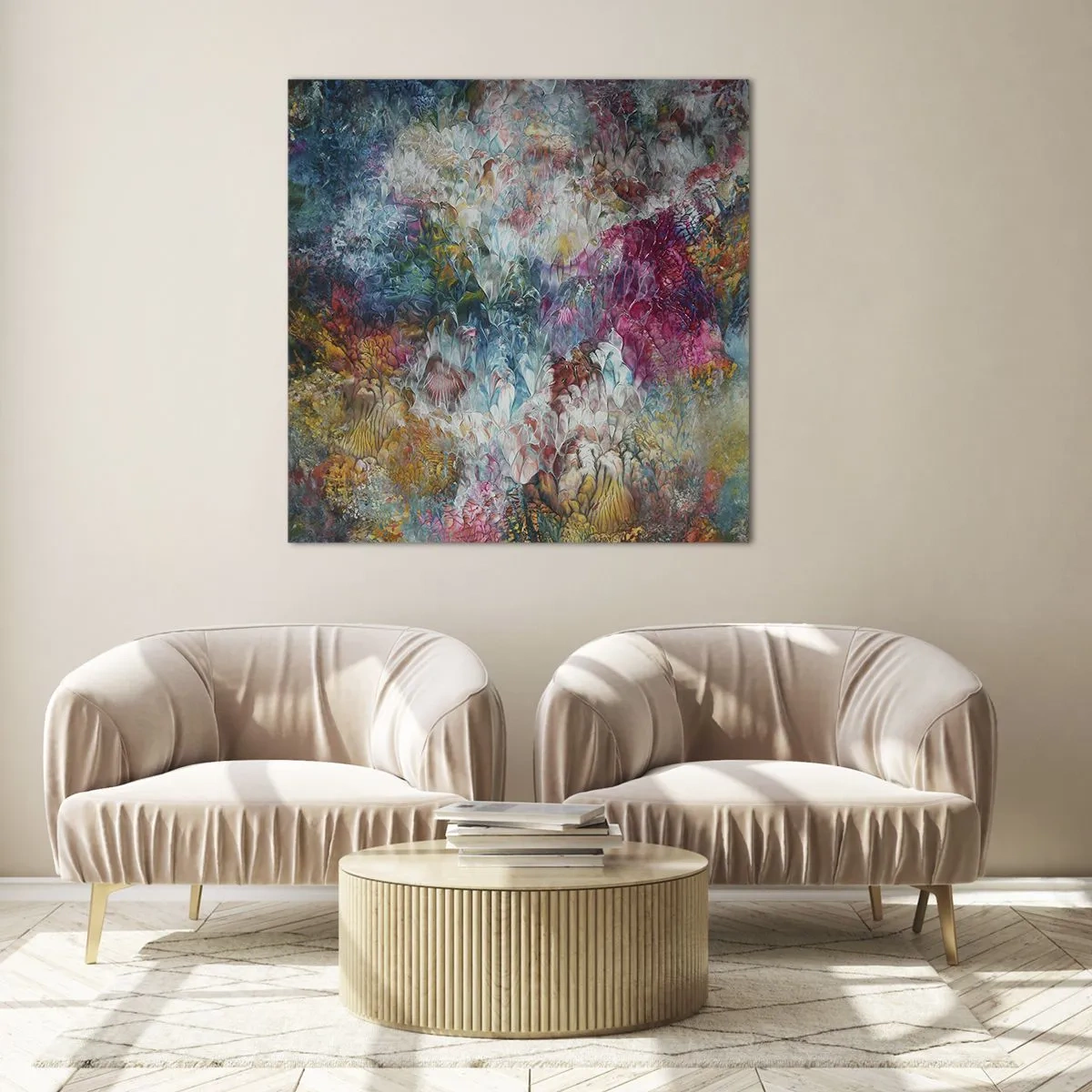 Quadro em vidro - Em plena floração - 30x30 cm