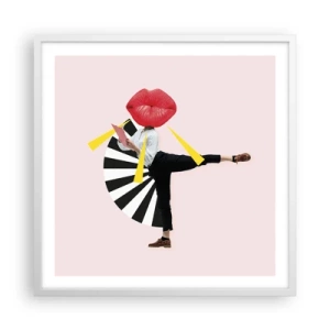 Pôster em moldura branca - Arte pop surreal - 60x60 cm