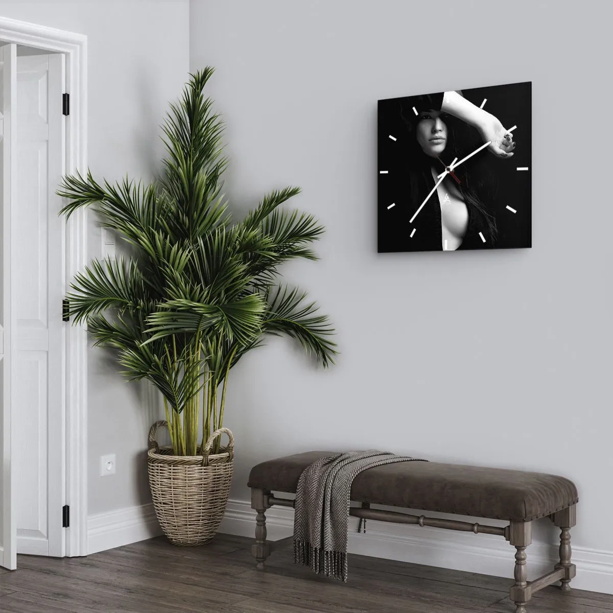 Relógio de parede - Relógio em vidro - Escola de sedução - 30x30 cm