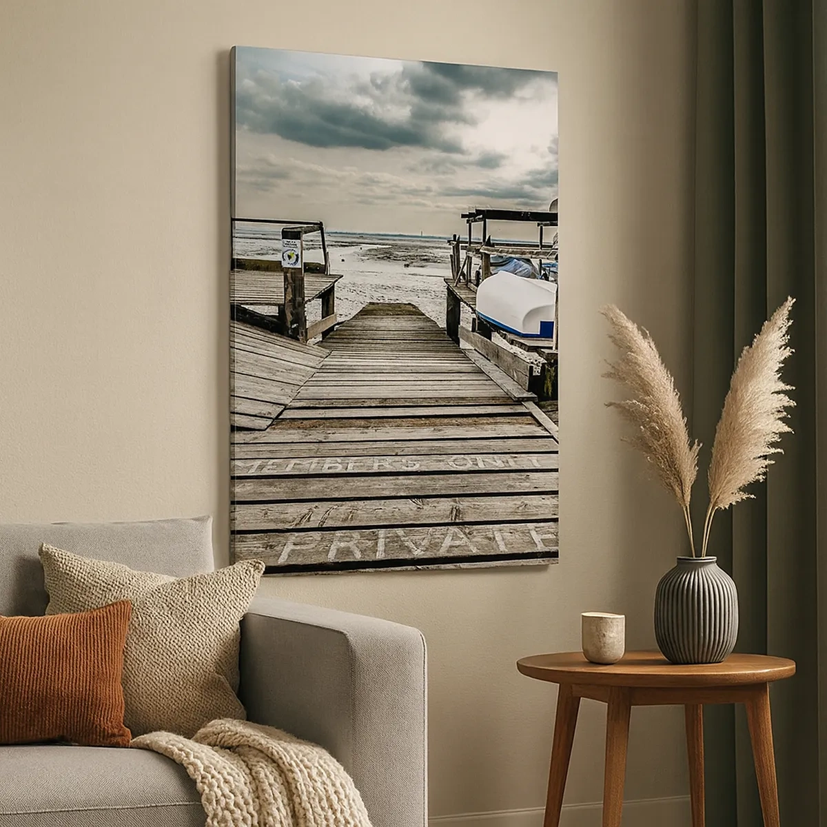 Quadro em tela - Praia da meia-noite - 50x70 cm