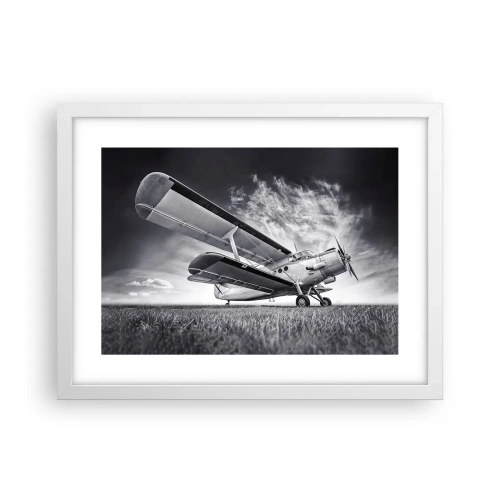 Pôster em moldura branca - Andarilho alado - 40x30 cm