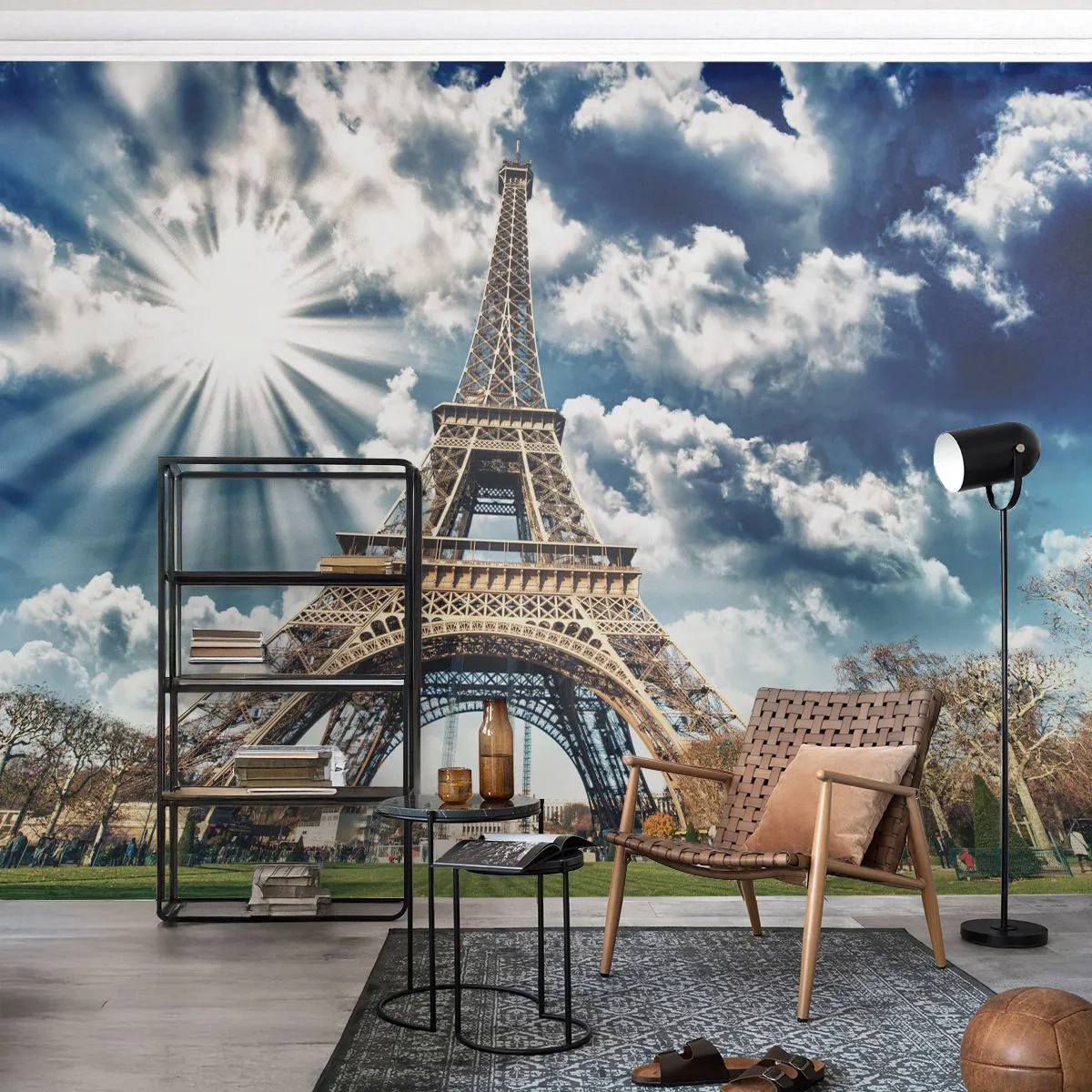 Papel de Parede Premium Sand - A única sob o sol - Torre Eiffel, Paris, Arquitetura - 250x175 cm
