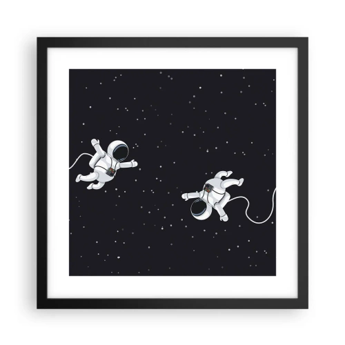 Pôster com moldura preta - Emaranhado Cósmico - 40x40 cm