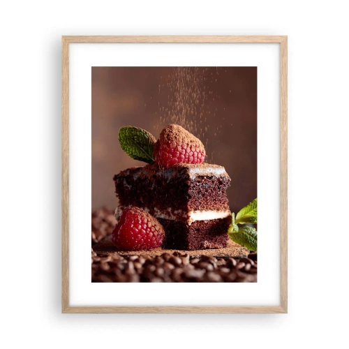 Pôster com moldura de carvalho claro - A vida é doce - 40x50 cm
