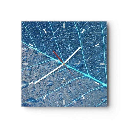 Relógio de parede - Relógio em vidro - A vida em azul - 40x40 cm