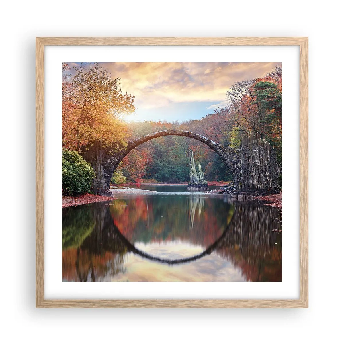 Pôster com moldura de carvalho claro - Do outro lado do espelho - 50x50 cm