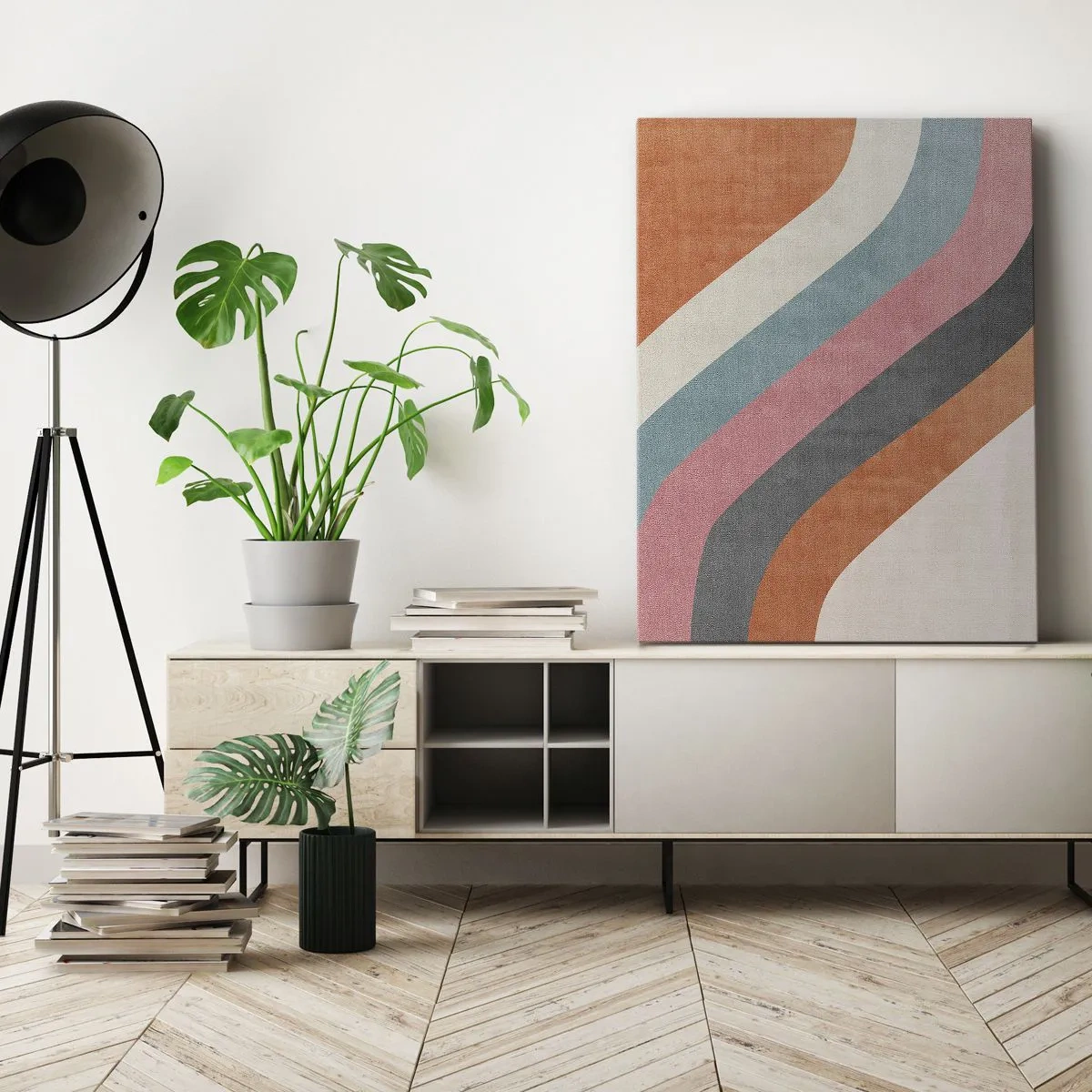 Quadro em tela - Composição diagonal – movimento - 65x120 cm