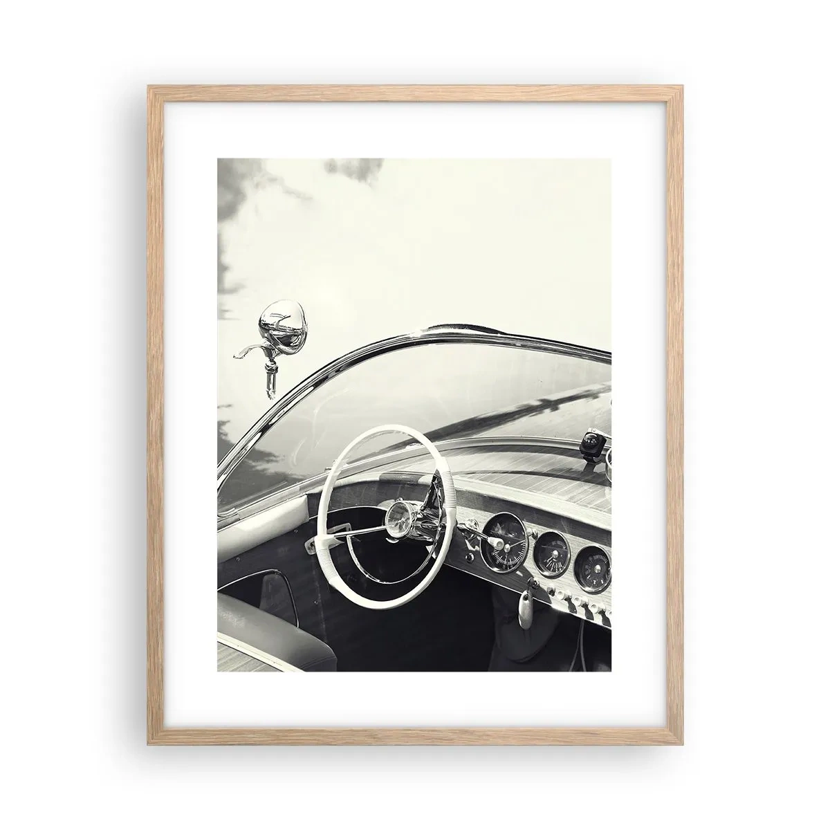 Pôster com moldura de carvalho claro - Tempo para os ricos - 40x50 cm