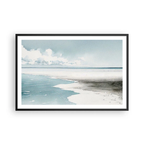 Pôster com moldura preta - Maré suave - 91x61 cm