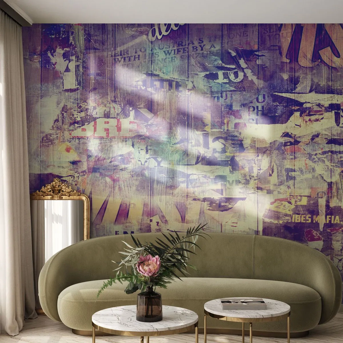 Papel de Parede Premium Sand - E isso é tudo o que resta - Grafite, Mural, Gráficos - 100x70 cm