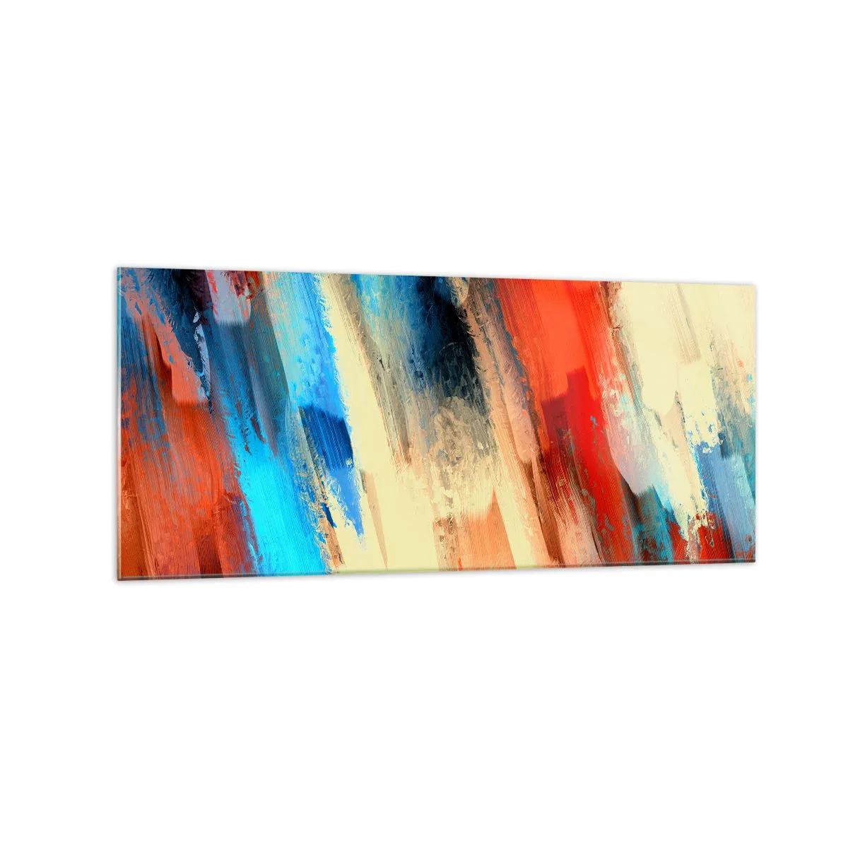 Quadro em vidro - Cascata de cores - 120x50 cm