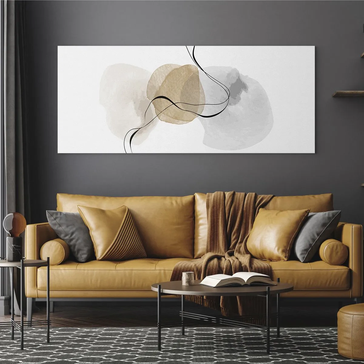 Quadro em vidro - Contas ao vento - 100x40 cm