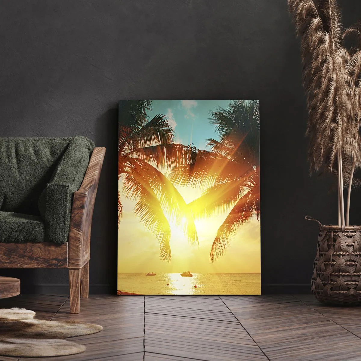 Quadro em tela - Casal exótico - 50x70 cm