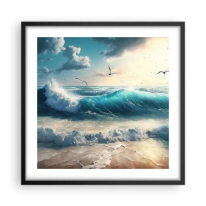 Pôster com moldura preta - Cantarola apenas para si - 50x50 cm