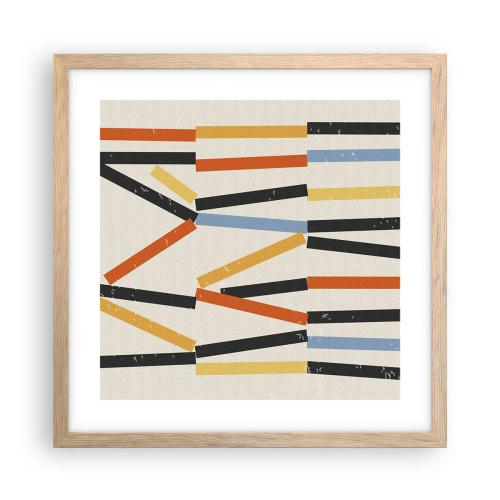 Pôster com moldura de carvalho claro - Composição ao nível - 40x40 cm
