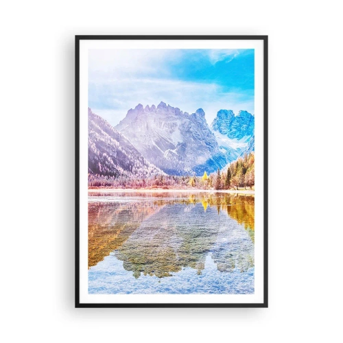 Pôster com moldura preta - E nas montanhas é outono - 70x100 cm