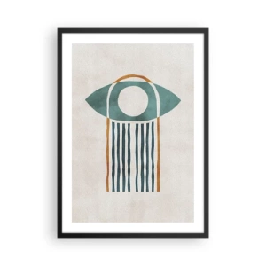 Pôster com moldura preta - Símbolo de olho boho minimalista - 50x70cm - Sinais e rituais - Decoração de parede moderna para a sala de estar e quarto ARTTOR