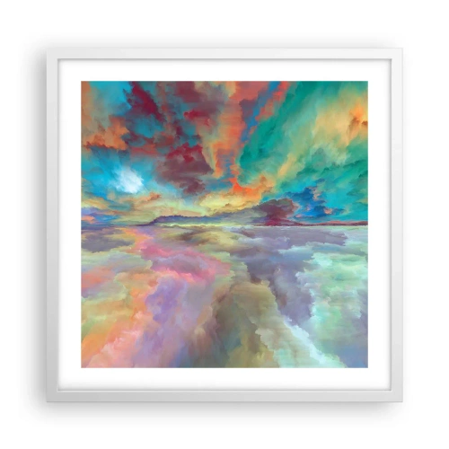 Pôster em moldura branca - Dois Céus - 50x50 cm
