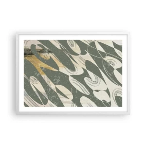 Pôster em moldura branca - Abstração rítmica - 70x50 cm